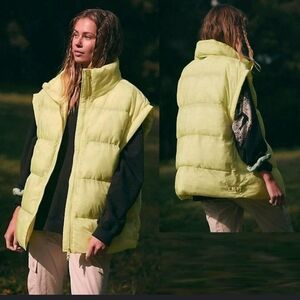 Free People Movement In A Bubble Vest XS Whipped Lime Green Oversized Puffer